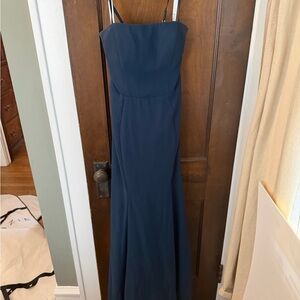 Azazie Navy Blue Maxi Dress